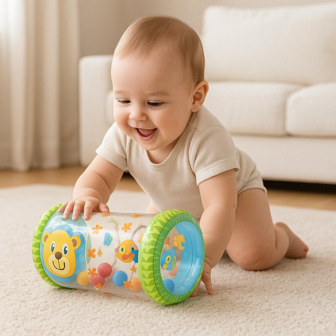 Cylindre Gonflable d’Éveil Bébé – Roulez vers l’Aventure !